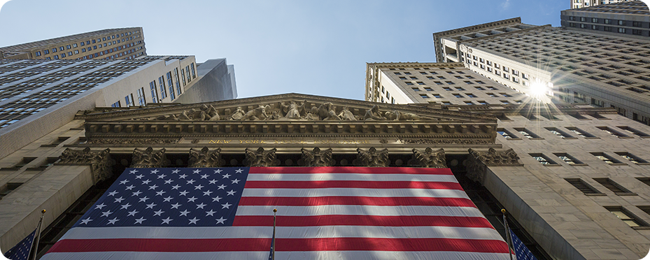 Building with US Flag